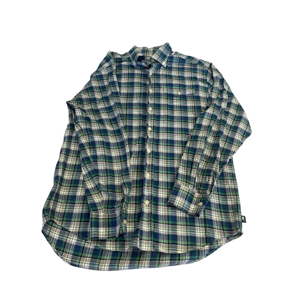 Vineyard Vines Crosby Shirt Men's Blue Green Plaid Cotton Button-Up M